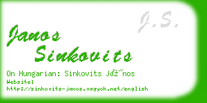 janos sinkovits business card